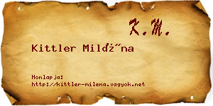 Kittler Miléna névjegykártya